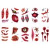 10 Pcs 2023 New Waterproof Realistic Fake Face Blood Wound Stitch Tattoo Sticker, Halloween Face Temporary Tattoos Stitches Tattoo Sticker Prank Props for Halloween Cosplay Party (C）