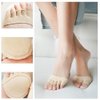 Open Five-Toes Socks Forefoot Pads, Women Anti-Slip Breathable Sweat-Absorbent Peep Toe Half Socks Cushions, Relief Forefoot Pain Toe Separating Correction Socks No Show Heelless Toe Socks (Skin)