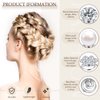 36 Pieces Spiral Hair Pins Gems for Hair Rhinestone Pearl Hair Pin for Wedding Crystal Twister with Silver Coil Hair Jewelry Clip for Wedding Bridal Prom Party