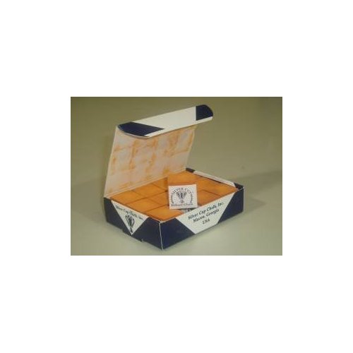 Sterling Gaming Silver Cup Orange Pool Cue Chalk - 12 Pc Set