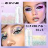 HOSAILY 2 Colors Roll-on Body Glitter Gel, Holographic Glitter Gel Under Light for Body, Hair, Face, Body Shimmer Hair Glitter Gel for Rave Accessories Christmas New Year Halloween Makeup (11+12)