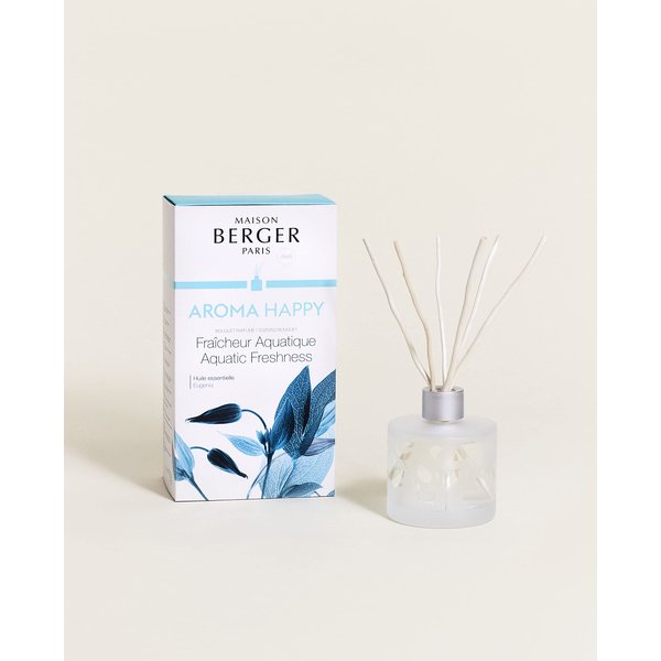 MAISON BERGER Reed Diffuser Bouquet - Aroma Collection - 6 Sticks - Prefilled with 180 milliliters Fragrance - Made in France (Aroma Happy)