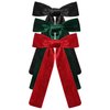 CEELGON 3 PCS Long Tail Velvet Hair Bows Hair Bow Set for Toddler Girls Long Ponytail Knot Bows Alligator Clip Hair Accessories for Girls and Women (Red, Green, Black)