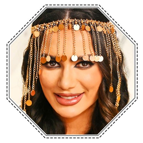 Aukmla Sequin Tassel Head Chain Gold Headpiece Hair Chains Festival Costume Headband Hair Accessories for Women