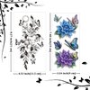 Cerlaza Temporary Tattoos for Women, Fake Flower Tattoos Stickers for Adults, Semi Permanent Half Sleeve Tattoo Body Leg Makeup Waterproof, Flower 3D Butterflies Tatuajes Temporales-12 Sheets