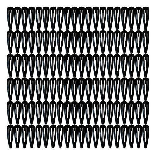120 Pack 2 Inch Black Color Barrettes Women Metal Snap Hair Clips Accessories