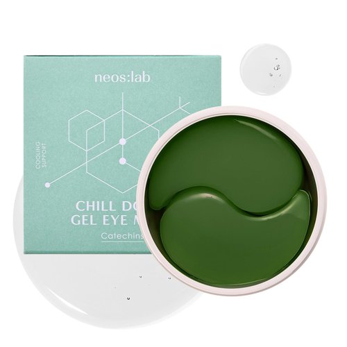 neos:lab Chill Down Gel Eye Mask 60ea (30pairs) - Cooling Hydrogel Eye Patch with Catechins, Arnica Flower, Vitamins, Caffeine for Relieving Tired Eye Area, Brightening, Reducing Eye Bags, Puffy Eye