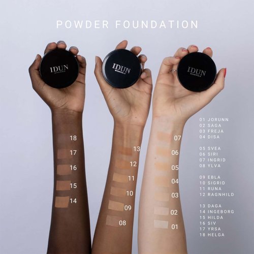 IDUN Minerals Mineral Powder Foundation - Longwear, Lightweight, Smooth Powder Formula - Blurring, Skin-Perfecting Finish - Vegan and Cruelty Free Formula - 020 Runa - 0.25 oz