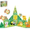 PicassoTiles Magnet Tile Building Blocks Forest Animal Themed Playset with 8 Character Action Figures Educational STEM Learning Construction Kit Pretend Play Magnetic Tiles Toddler Kids Ages 3+ PTQ26
