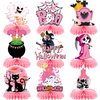 9pcs Halloween Decorations Honeycomb Centerpieces - Halloween Table Decorations Pink Halloween Table Toppers for Halloween Party, Trick-or-Treat, and Haunted House Decor