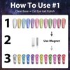 Clara Colors Cat Eye Gel Nail Polish Set of 12 Colors Magnetic Nail Polish Set Holographic Glitter 9D Galaxy Series Cat Eye Gel Polish Set with 2 Magnet Stick for Home DIY Soak Off UV LED