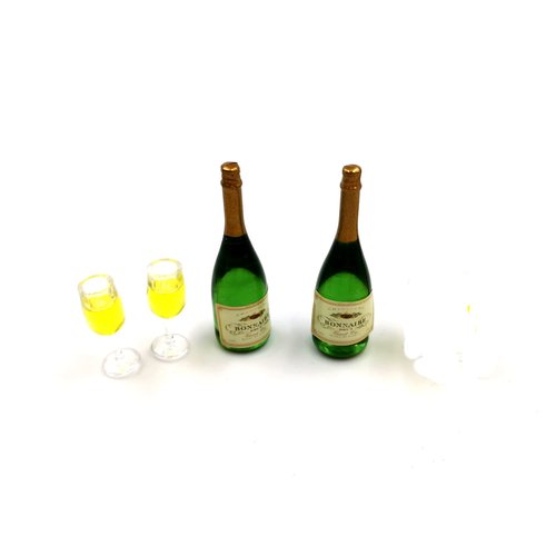 Fateanuki Doll House Furnitures Champagne Glasses Set Miniature Dollhouse Toy Kitchen Wine Cabinet Decoration Accessories 1 12 Scale