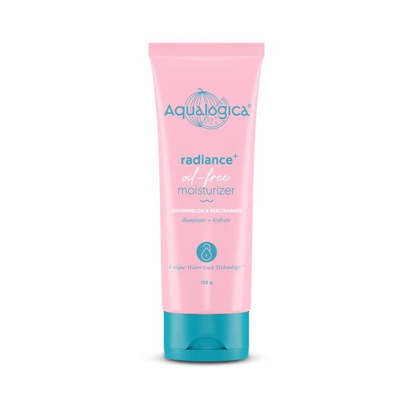 Aqualogica Radiance+ Oil Free Face Moisturizer | Watermelon & Niacinamide Infused | Helps Reduce Acne Marks | Hydrates Skin without Stickiness | 3.38 Fl Oz/100ml