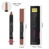 evpct DNM 1Pcs Light Nude Brown Matte Lipstick and Lip Crayon Liner Pencil Set for Women Lip Stain Long Lasting Waterproof labiales mate magicos 24 horas originales pintalabios permanente 24 horas 17