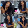 V SHOW 20 Inch V Part Deep Wave Human Hair Wigs Glueless for Women V Part Wig Human Hair No Leave Out Curly Wave Upgrade U Part Wigs 150% Density 20inch Natural Black Color