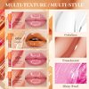 Hulyfw 4Pcs Hydrating Lip Glow Oil,Moisturizing Lip Oil Big Brush Head Long Lasting Hydrating Shimmery Transparent,Glass Lip Glow Oil Nourishing Repairing & Non-sticky Lip Gloss Makeup Set B