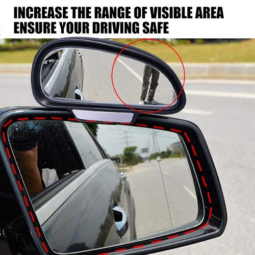 Car Blind Spot Mirrors, Adjustable Auxiliary Universal Wide Angle Mirror for Universal Car SUV Mirrors Strong Adhesive HD Glass Mirror Frame Thickness Less than 5MM (R)