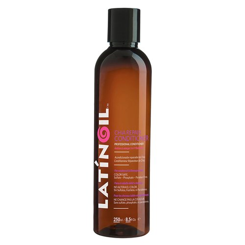 LATINOIL Chia Hair Repair Conditioner Sulfate Free - Natural Treatment with Keratin for Damaged, Color Treated, Textured, Bleached, Fine, Dry, Oily, Curly, Gray Hair Locs Wash - 8 Oz
