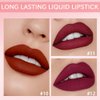 AMY'S DIARY 3Pcs Deep Dark Red Purple Plum Matte Liquid Lipstick Sets,Smudge Waterproof 24-hour Matte Lipstick dark Red Matte Lipstick Lip Stain Gloss Long Lasting (D#)