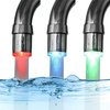 TEBOCR Led Faucet Lights Temperature Sensor 3 Color Changing Faucet Lights Glow Shower Stream Water Faucet Tap for Kitchen Bathro​om 2 PCS