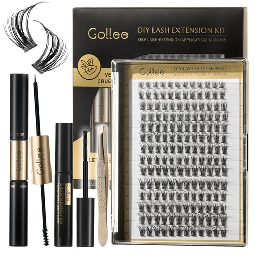 DIY Lash Extension Kit 168PCS Lash Cluster Kit Natural With Lash Bond and Seal,Remover,Applicator, Lash Cluster,Individual Lashes Kit 0.07D 8-16MM Mix (Style-Wispy) for Applicator at Home