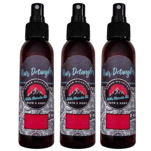 Cedar Mountain Berry Scents Marula Oil Hair Detangler Variety Pack includes scents Berry Shortcake & Whipped Cream, Black Raspberry Vanilla and Strawberry Jam
