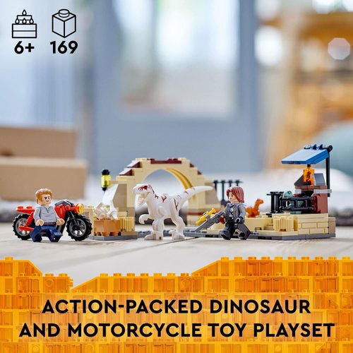 LEGO Jurassic World Atrociraptor Dinosaur: Bike Chase Set 76945, Dinosaur Toys for Boys, Girls, Kids Age 6 Plus, with 3 Dino Figures and Toy Motorcycle