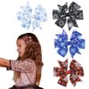 Christmas Bow Clip Girls Bow Set -4pcs Snowflake Hair Bows Hair Accessories Alligator Clip Non-slip Perfect Holiday Accessory for Festive Hairstyles Christmas Gift