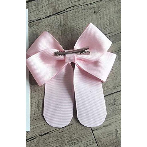 Sportybella Dance Hair Bow with Pink Glitter Ballet Slippers Design, 1 Count, Hair Accessory for Dance Recitals, Dancers and Dance Enthusiasts, Grosgrain Ribbon