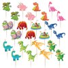 24 PCS Dinosaur Cupcake Toppers for Kids Birthday Party Dinosaur Cupcake Picks Decoration for Party Cake Supplies, Dinosaur Cake Toppers, Dinosaur Food Decorations