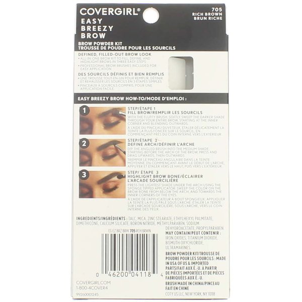 Cover Girl Brow Powder Kit Rich Brown Shade 705