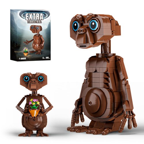Godarscuppie E.T Alien Bricks Model Terror Science Movie Figures Scary Aliens Building Blocks Set, E.T Toys Brown Robot Figure, Scary Aliens Xmas Gifts
