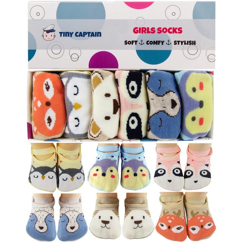 Baby Toddler Girls Grip Socks Non-Slip Gripper Socks Anti Slip Strap Socks 1-3 Year Old Gift Gripper Socks Animal Cartoon Little Girl Yoga Socks