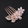 Xerling Elegant Pearly Flower Hair Comb Wedding Bridal Floral Pearl Hair Side Comb Teeths Rhinestone Hair Styling Accessories Decorative Headpiece for Updo Bun Women Girls (comb 1)