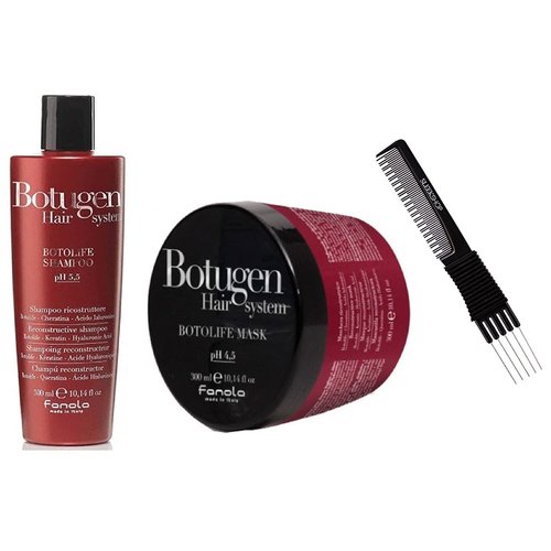 Sleekshop Comb, Botugen Botolife Hair Treatment Kit (Shampoo and Mask Duo) - Hyaluronic Acid, Botolife, Protein for All Hair Types