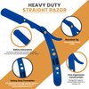Utopia Care Professional Barber Straight Edge Razor Safety with 100-Pack Blades - 100 Percent Stainless Steel (Blue)