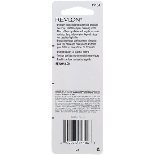 Revlon Eyebrow Hair Removal Tweezer, Designer Collection, High Precision Tweezers for Men, Women & Kids, Stainless Steel (Style/Color May Vary) (Pack of 1)