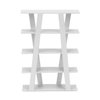 Dollhouse Shelf Miniature Furniture Bookshelf 1/12 Scale Wooden Storage Rack Four Tier Shelves Doll House Accessories and Furniture Display Stand Mini Scene Ornaments Decoration (White)