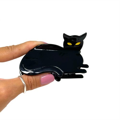 Salem the Black Cat Hair Claw for Women – Strong Hold, Durable Hair Accessories for All Hair Types – 3.5"L x 2"H x .75"W
