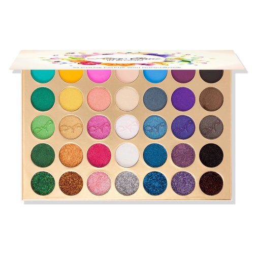 Alice+Jane 35 Color High Pigment Eyeshadow Palette with Glitte, Cream & Duochrome In Bloom
