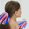 Patriotic Hair Scrunchies for Hair - 2Pcs American Flags Hair Ties Red White and Blue Hair Ribbon Hair Elastics Bands Ponytail Holders 4th of July Hair Accessories for Women Girls Independence Day