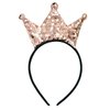 Crown Headband Laser Glitter Hair Band Crown Sequin Hair Accessories Girls Women Birthday Party(Khaki)