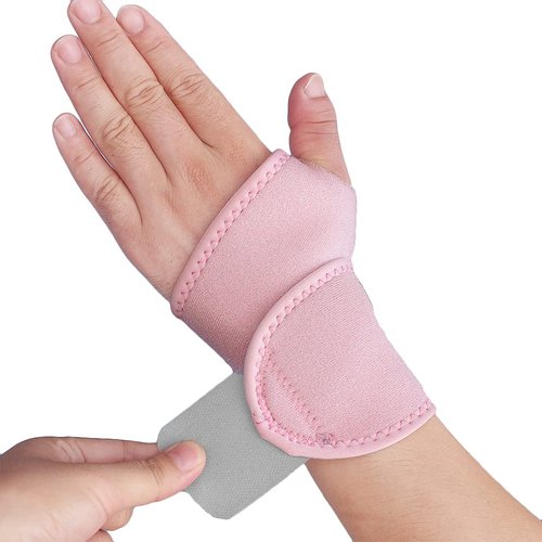 YUNYILAN Wrist Brace Wrist Wraps for Carpal Tunnel 2 Pack Wrist Brace Compression Straps Hand Support, Adjustable Wrist Support for Arthritis and Tendinitis, Joint Pain Relief (Pink)