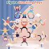 OLMURI Stacking Figure Toys, Fun Balancing Building Blocks Game for 3 4 5 6 7 8 + Years Old Boys Girls, Family Stacking Games with 12 PCS Figure Blocks and Balls, Preschool Party Favors Birthday Gifts