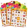JUESMOS Thanksgiving Bingo Game for Kids Adults Fall Thanksgiving Games Bingo Cards 24 Players Turkey Bingo Game Cards Thanksgiving Game Supplies for School Classroom Family Activities Party Favors