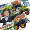 Oriate T-rex Dinosaur Toy Cars for Kids 3-8, Friction Powered Monster Truck with Mechanical Motor, Push n Go Car Stunt Play Party 209-R3