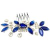 PRETTYLIFE Crystal Bride Wedding Hair Comb Silver Vine Bridal Hair Accessories Party Prom Hair Piece for Women and Girls (Royal Blue)