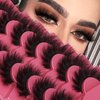 Mink Lashes Fluffy 8D False Eyelashes Wispy Eye Lashes Cat-Eye Long 18 MM Dramatic FANXITON 7 Pairs Pack Volume Thick Faux Mink Lashes Multipack