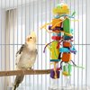 Wontee Bird Toys Parrot Chewing Toys Wood Blocks Tearing Toys for Parakeet Cockatiel Sun Conure African Grey Indian Ringnecks Small and Medium Sized Birds (Medium)