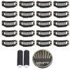 30pcs 9 Teeth Stainless Steel Snap Comb Wig Clips, Hair Extension Clips, Wig Accessories Clip with 30 Assorted Sewing Needles and 2 Rolls Thread (Black)